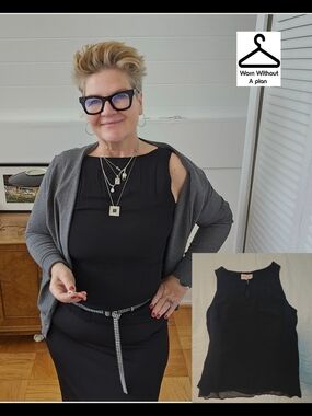 Chicos Black Label Dress Tanktop Silk With Silk Lining Size 14